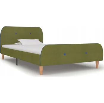 Postel Rám postele 90x200 cm, zelená, dřevo a železo, rozměry 208x96x81 cm