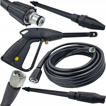 Příslušenství pro vysokotlaký čistič PISTOLE S LANCE PRO TLAKOVÉ MYČKY, ROTAČNÍ A PLOCHÁ TRYSKA + HADICE 5m - SADA