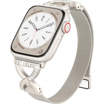 Řemínek na hodinky Dámský milánský tah, tenký kovový pásek pro Apple Watch, elegantní