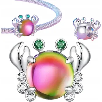 Přívěsek Přívěsek na náramek Duhový KRAB stříbrný STŘÍBRO Vysoká Kvalita s925