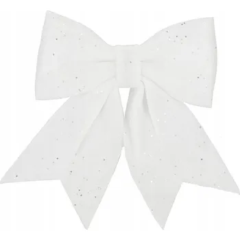 Vánoční dekorace MAŠLIČKA VÁNOČNÍ 26 x 29 CM BÍLÁ PĚNOVÁ S FLITRY