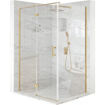 Sprchový kout obdélníkový otevírací zlatý 100x80cm sklo 6mm + povrchová úprava