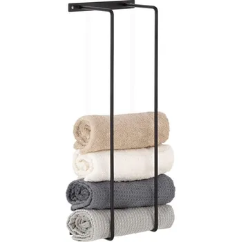 Věšák ČERNÝ NÁSTĚNNÝ VĚŠÁK NA RUČNÍKY LOFT