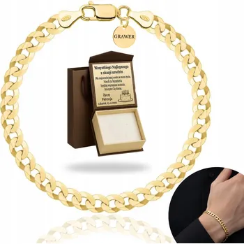 Náramek Pánský náramek AMAR stříbro pozlacený 20 cm pancířová vazba