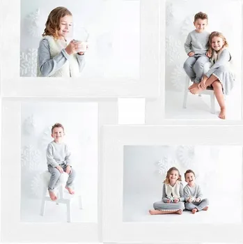 Obraz Rámeček na 4 fotografie 10x15 cm, bílý, MDF