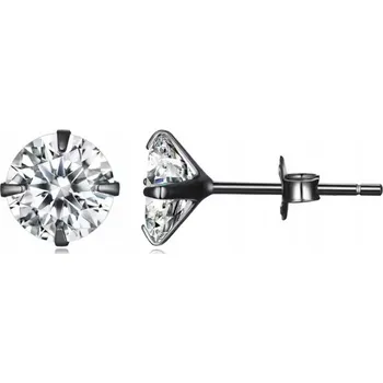 Náušnice Náušnice s černým zirkony 5mm, stříbro 925