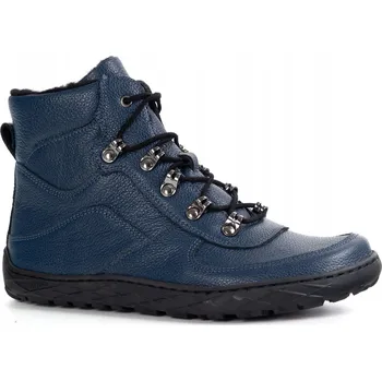 Dámská zimní obuv Dámské barefoot zimní boty kožené zateplené vlnou tmavě modré 1292 39