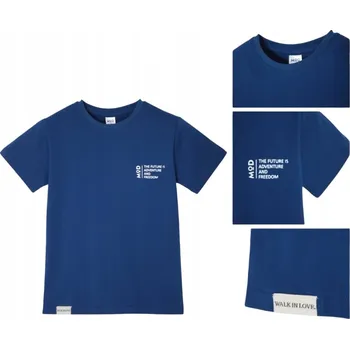 Chlapecké tričko CHLAPECKÉ TRIČKO T-SHIRT NA TĚLOCVIK BAVLNA BONITO modré 134