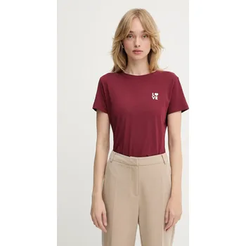 Pánské tričko Bavlněné tričko BOSS Orange C_Esogo_3 50545288 burgundské 93X, vel. S