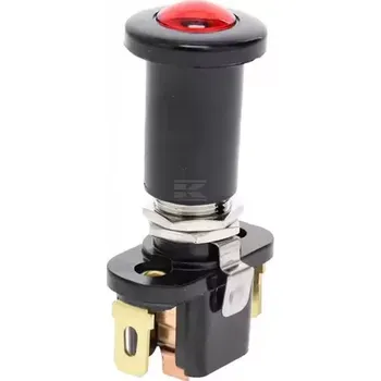 vypínač Tahový spínač Zap/Vyp s červenou LED kontrolkou, 12V, montážní otvor 12 mm