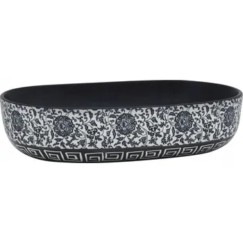 Keramické umyvadlo na desku černo-modré 59 x 40 x 14 cm