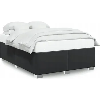 Postel Černý rám postele 200 x 140 x 46 cm z umělé kůže