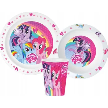 Sada nádobí Sada nádobí My Little Pony Pink, mikroplast, se sklem 260 ml