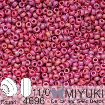 Korálek Korálky Miyuki Round 11/0. Barva 4696 Opaque Glazed Frosted Rainbow Dark Red. Balení 5g.