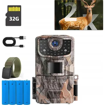 Bezpečnostní kamera KAMERA LEŚNA FOTOPUŁAPKA 2K FULL HD IR 850NM 26 IR DIOD 36MPX S 32 GB