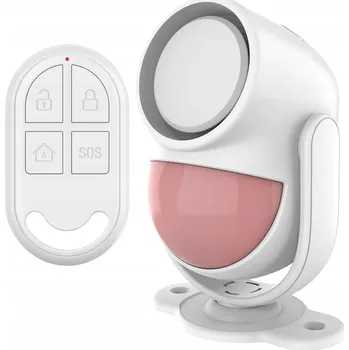 Pohybové čidlo Alarm PIR detektoru pohybu s hlasitostí 125 dB + dálkové ovládání - pro dům, chatu, karavan