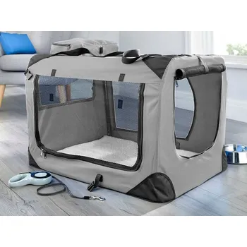 přepravka pro zvíře Přepravka pro psa Timeless Tools šedá S 48 cm x 34 cm 35 cm