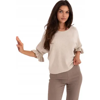 Dámský svetr Elegantní dámský svetr s volánky na rukávech