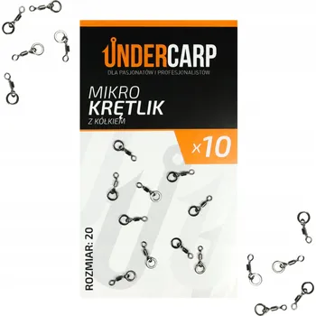 UnderCarp Micro obratlík s kroužkem vel. 20 10 kusů