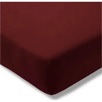 Prostěradlo Prostěradlo 200x200 cm žerzej s úpravou "zwirn" Estella bordó s gumou