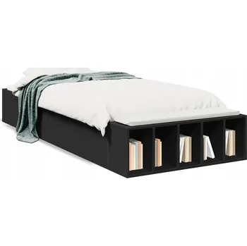 Postel Černý rám postele s přihrádkami 225,5 x 102 x 30 cm