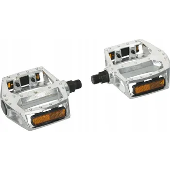 Pedál na kolo Platformové pedály na kolo s piny alu MTB BMX 9/16" Stříbrné