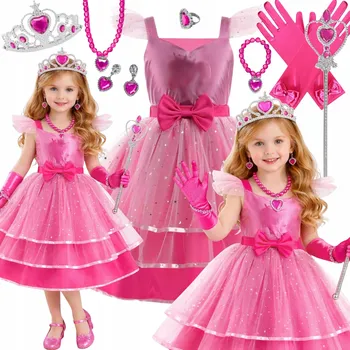 Karnevalový kostým KOSTÝM AURORY ŠATY AURORA ŠÍPKOVÁ RŮŽENKA SADA NA KARNEVAL 134 140