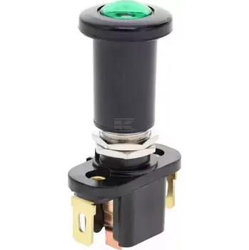 vypínač Tahový spínač Zap/Vyp se zelenou LED kontrolkou, 12V, montážní otvor 12 mm