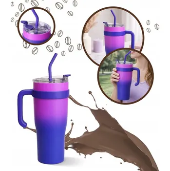 Termoska TERMOHRNEK RŮŽOVO-FIALOVÝ 1200 ML LAHEV NA PITÍ VELKÁ DO AUTA TERMOSKA