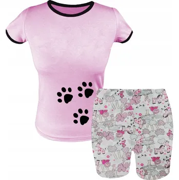 Dívčí pyžamo Dívčí pyžamo s krátkým rukávem bavlněné pro dospívající, krátké, velikost 164