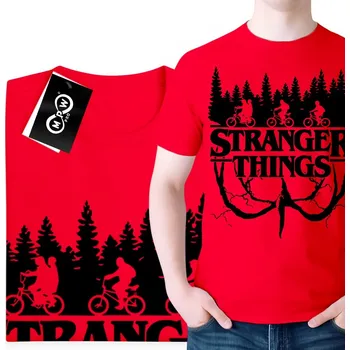 Pánské tričko TRIČKO PÁNSKÉ ČERVENÉ STRANGER THINGS SERIÁL 5. SÉRIE FILM VELIKOST S