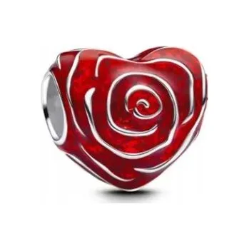 Přívěsek Přívěsek beads charms červené srdce růže srdíčko stříbro s925