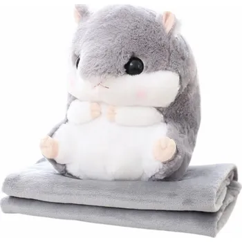 plyšák LEAN Toys Plyšový křeček 3v1 35 cm šedý