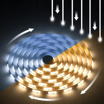 LED páska Digitální LED pásek COB CCT bílá teplá studená WLED WS2811 576 LED/m 24V 5m