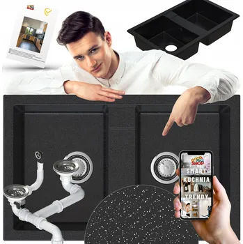 Granitový dřez Dvoukomorový granitový dřez GoodPriceShop KID