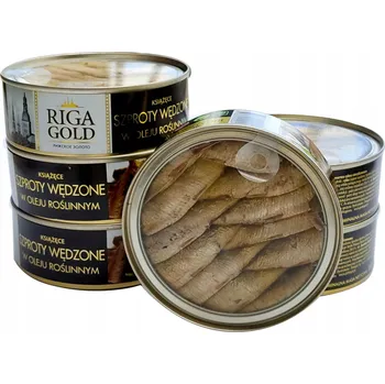 Šproty uzené v rostlinném oleji Riga Gold 0,24 kg