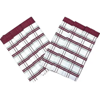 Utěrka Svitap JHJ Ručník Velmi savý 50x70 cm Tradiční kostka bordó 3 ks