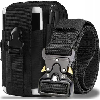 Outdoorové zavazadlo Pouzdro/Kapsa na opasek Verk Group, černé, textilní, voděodolné, 6 kapes