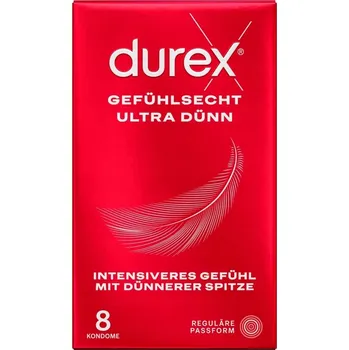 Kondom Durex Gefuhlsecht Ultra Tenké Latexové Kondomy, o 20 % Tenčí, 8 ks