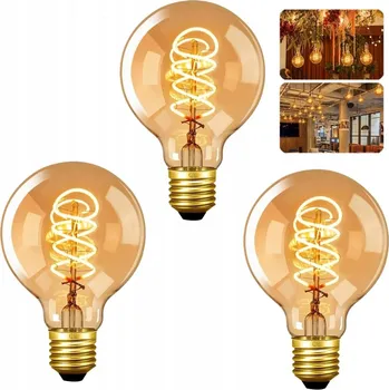 Žárovka LED žárovka E27 FILAMENT 4W 2700K Teplá Barva Dekorativní Ozdobná Vláknová