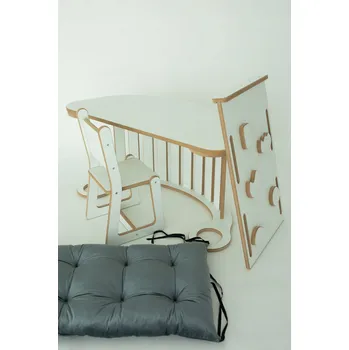 Dětská houpačka Houpačka Polštář GRAFIT Bočnice Židle Deska Stůl Sada