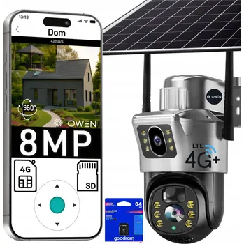 IP kamera EXTERNÍ SOLÁRNÍ KAMERA SE DVĚMA OBJEKTIVY 8MPx, 4G BEZDRÁTOVÁ, NA SIM KARTU