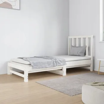 Postel Dřevěná manželská postel VidaXL 90x190 cm bílá