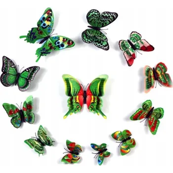 Obraz 3D DVOJITÉ MOTÝLKY NÁLEPKY NA ZEĎ 24ks 09