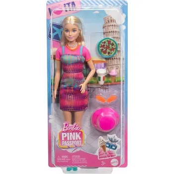 Panenka PANENKA BARBIE PINK pas ITÁLIE CESTOVNÍ HWH97