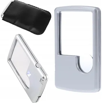 Lupa KAPESNÍ LUPA S LED OSVĚTLENÍM PRO ČTENÍ A ŠPERKY 3x 6x