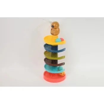 Hračka pro nejmenší KULIČKOVÁ VĚŽ KAPYBARA EDUKAČNÍ PYRAMIDA S KULIČKAMI, SJEZDOVKA PRO MÍČKY