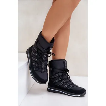 Dámská zimní obuv Dámské šněrovací boty do sněhu Progress PROGJ-22-134 Barva: Černá, Velikost: 36