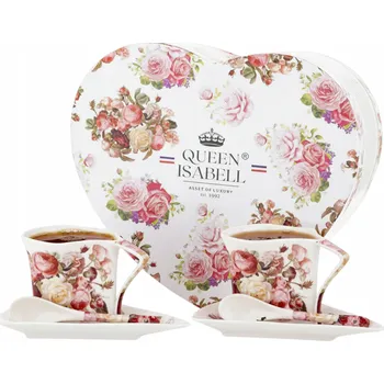 SADA PRO DVA: 2 šálky 250 ml s růží Queen Isabell