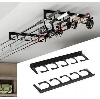Věšák Kovový Držák Organizér Věšák na 5 Prutů Montáž na Strop nebo Stěnu